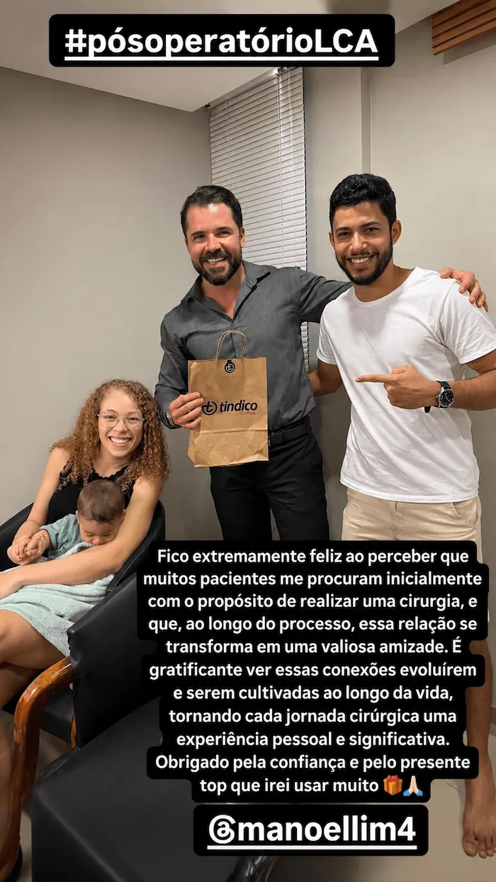 Paciente em pós-operatório de LCA com Dr. José Carlos